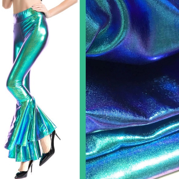 Laser Holographic High Waist Flare Leg Rave - Picture 2 of 5